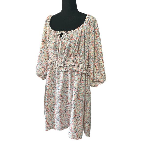 As U Wish Floral Squareneck babydoll dress - Picture 3 of 5